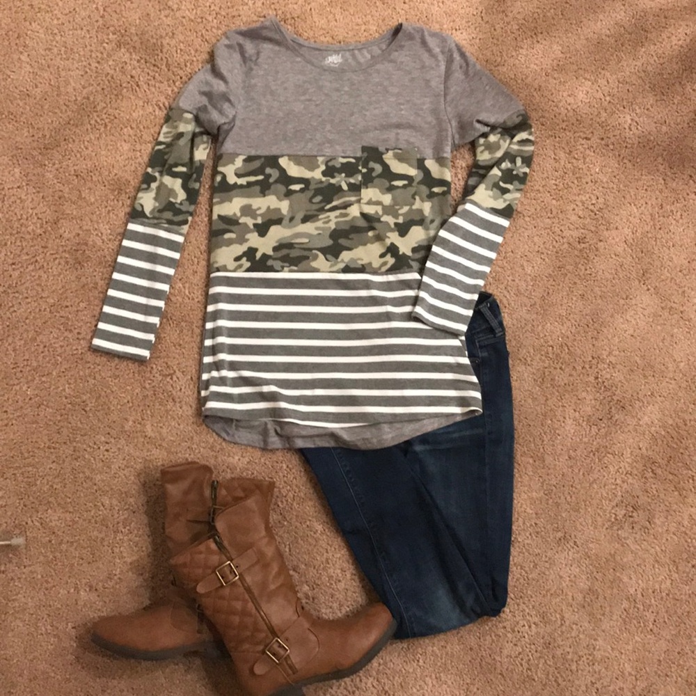 Striped and camo tunic!